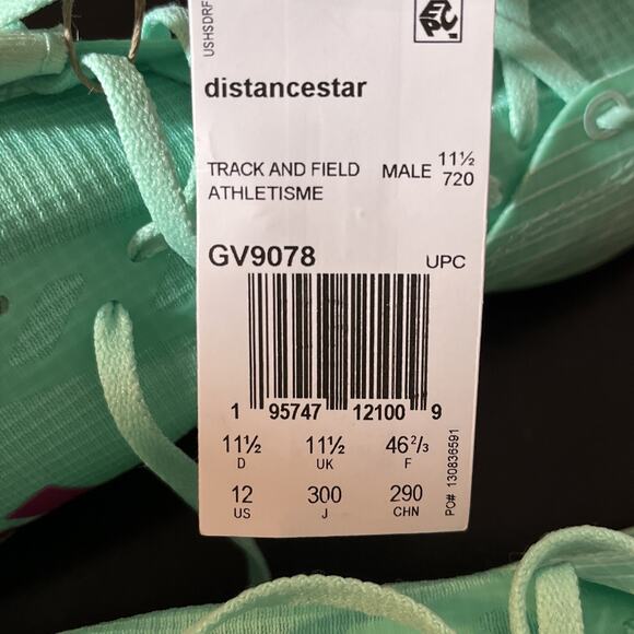 Adidas Adizero Distancestar Mens Size 12 Track & Field Cleats GV9078 Neon Green - Picture 8 of 9